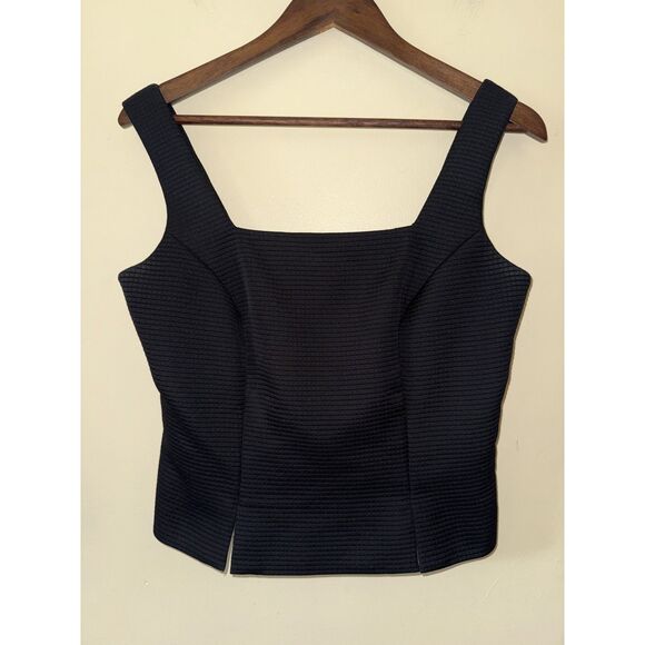 Liz Claiborne Tops - Liz Claiborne Suits Black Textured Square Neck Sleeveless Top Blouse - Size 6
